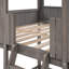 Lit superposé avec toit et garde-corps - Idéal pour la chambre à coucher Le bois massif gris antique offre une expérience de sommeil confortable-860581592