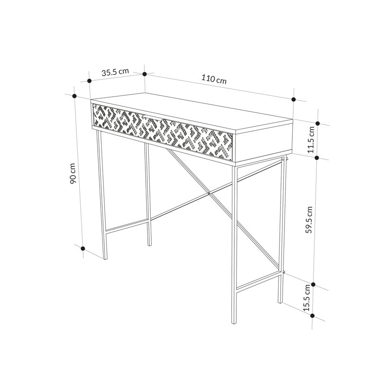 Adaleen 110cm Console Table, Brown