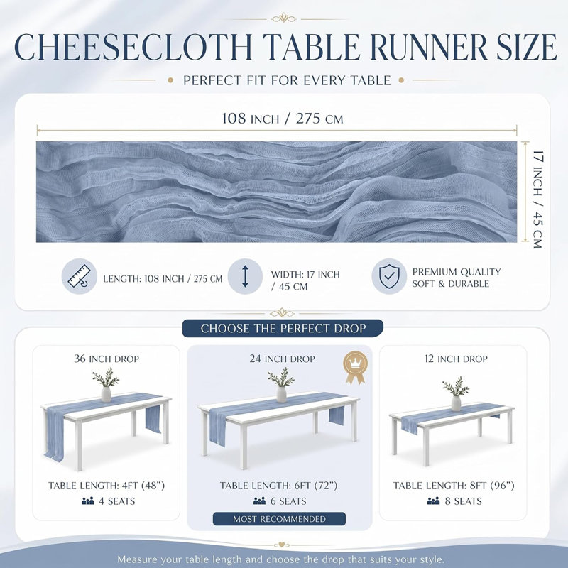 Chemin de table Boho Gauze