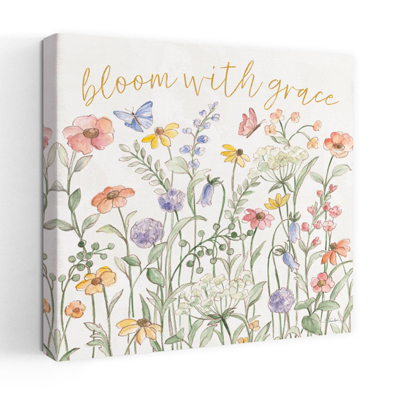 Fleurs sauvages, art floral de jardin III, H 48 po x l 48 po