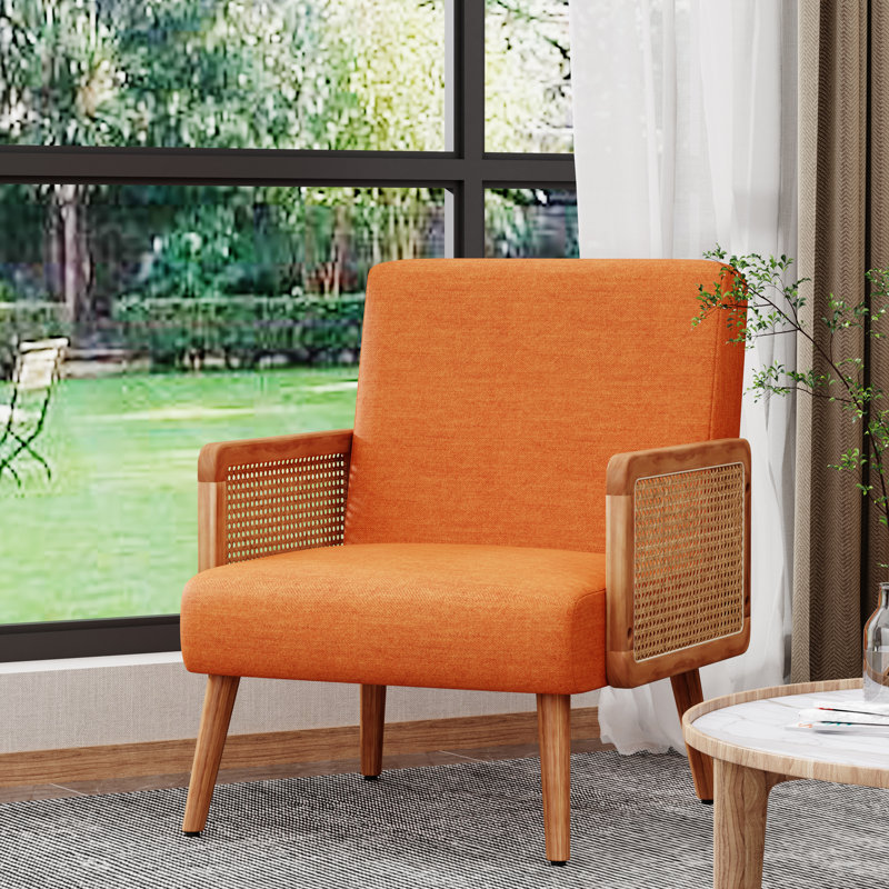 Fauteuil Egger de 23,6 po de largeur, Mélange de lin orange