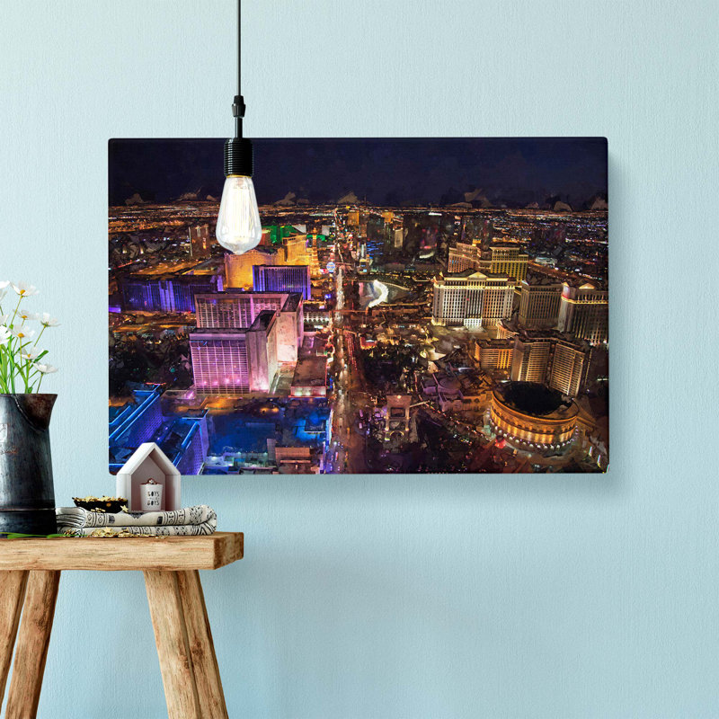 Aerial View Of The Las Vegas Strip - No Frame - Wrapped Canvas, 76.2 cm H x 50.8 cm W