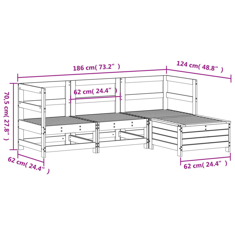 62cm Wide Patio Sofa with Cushions