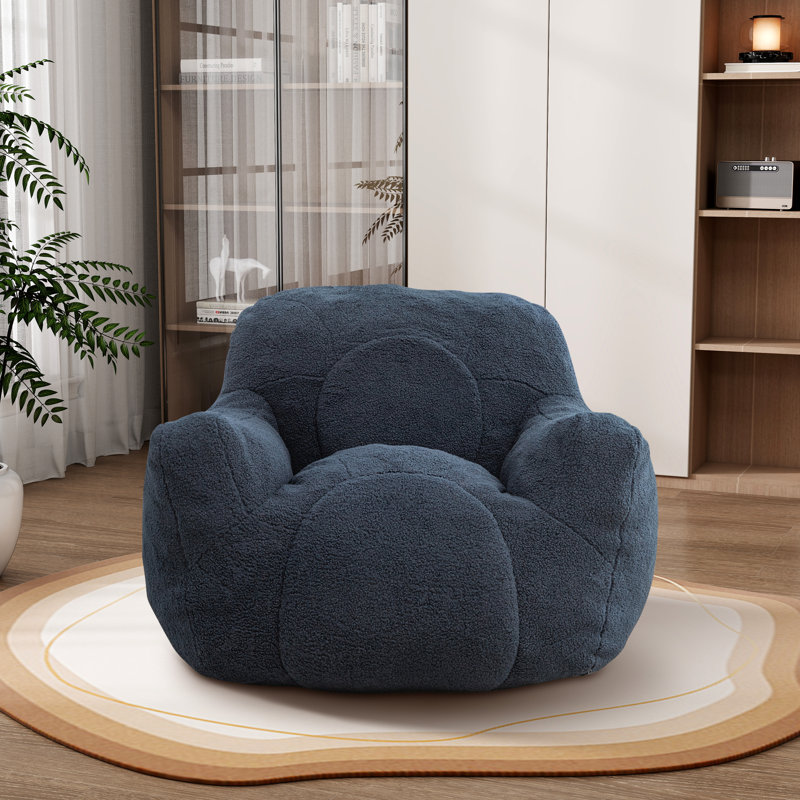 Bean Bag Chair,Modern Upholstered Lazy Sofa Couch, Dark Blue