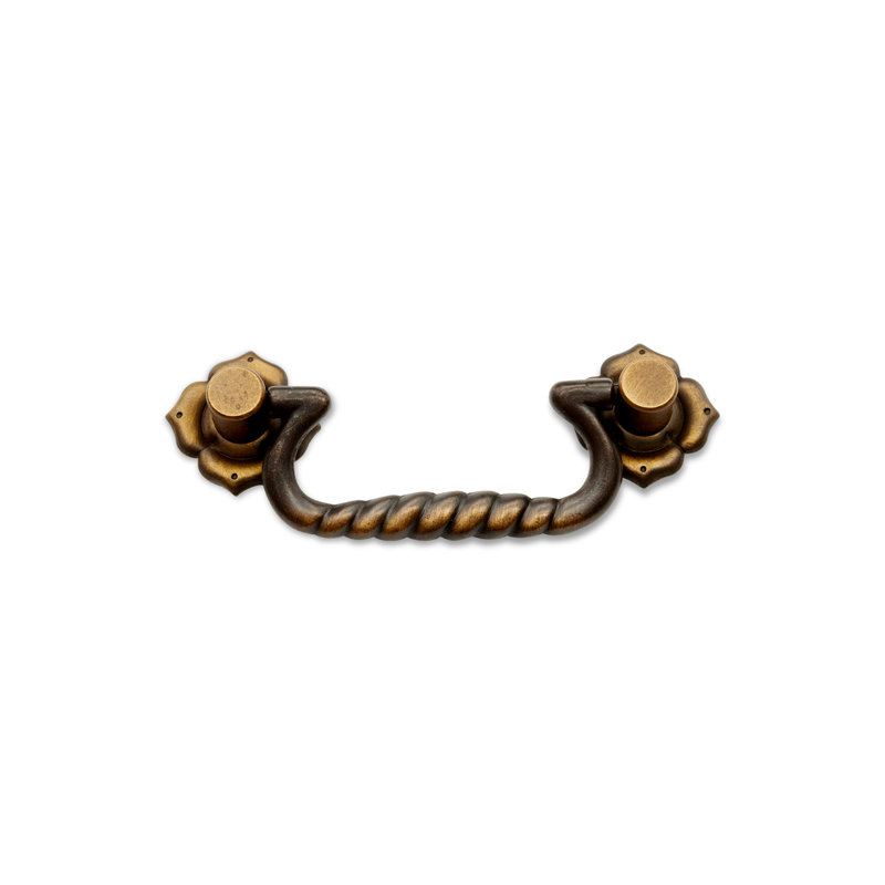 Rope 3" Drop Handle Pull with Clover Ends CP Series, Antique English