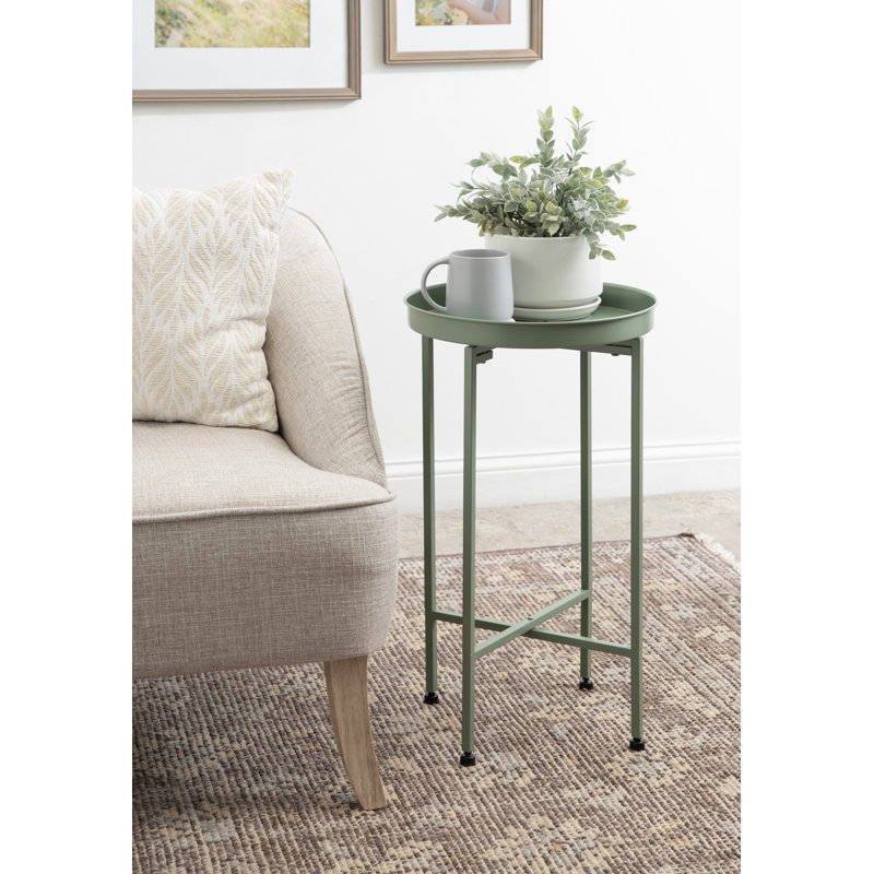 Ekta Tray Top End Table, Green, Green