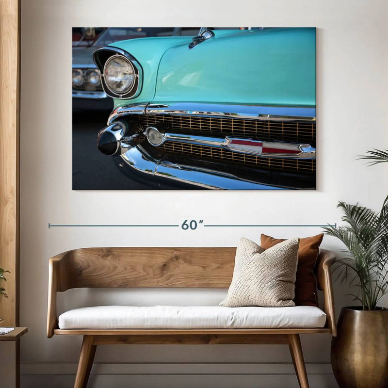 Voiture rétro Mehar Turquoise, H 34 po x l 51 po