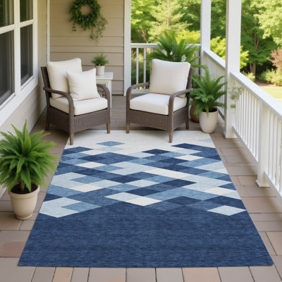 Machine Washable Indoor/Outdoor Chantille ACN2555 Geometric Rug
