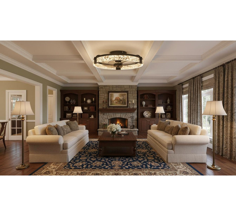 20" Thin Flush Mount Smart Ceiling Fan with Light, Remote & App Control, 6 Speeds, Dimmable 3000K-6500K, Reversible Motor