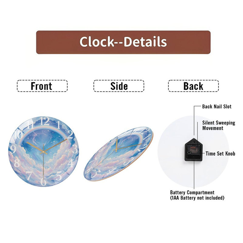 Horloge murale avec horloge murale 12 po