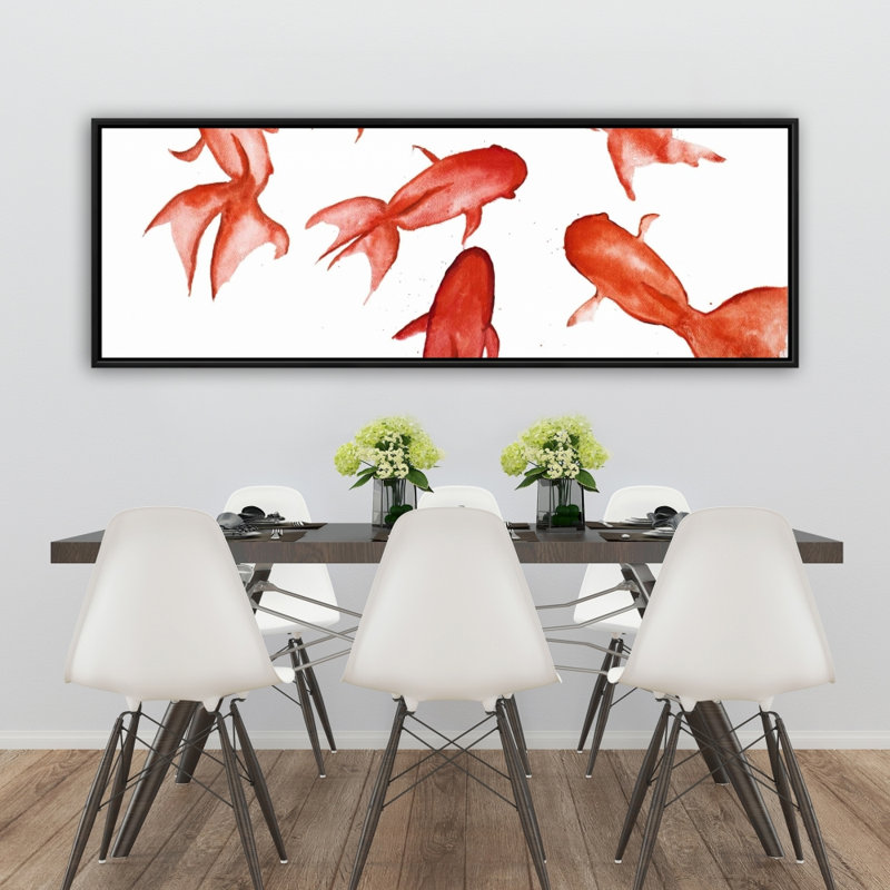 Red Fishes - Asian Coastal, reproduction d'art sur toile encadrée