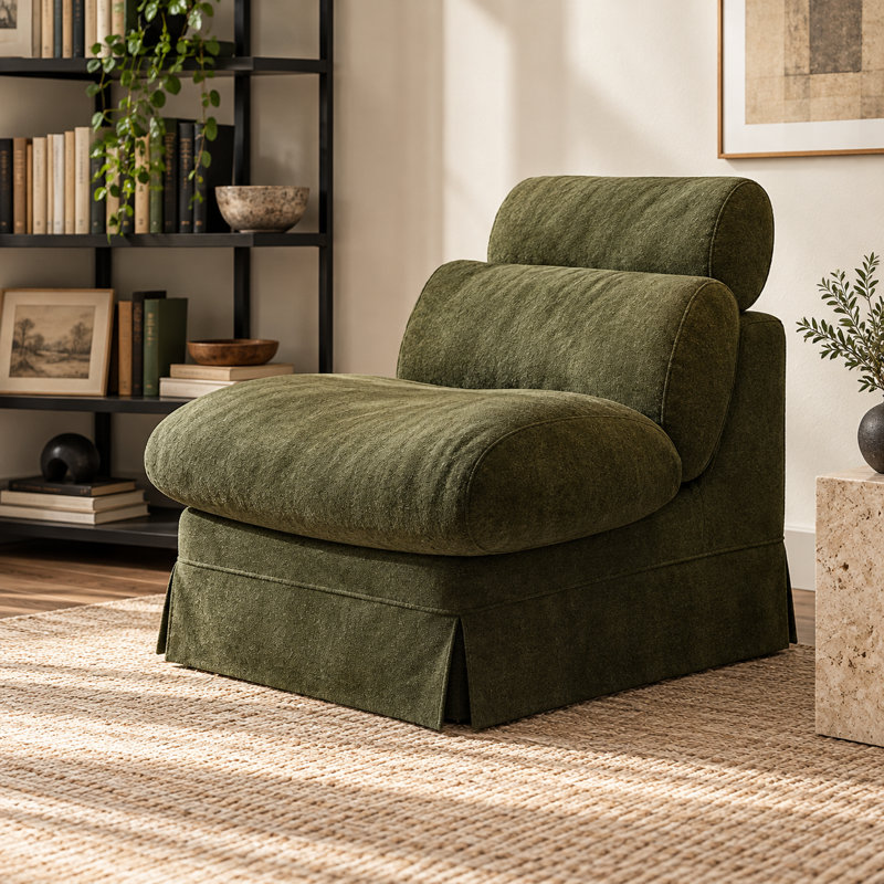 Upholstered 32.6 " Chenille Sofa, Vert