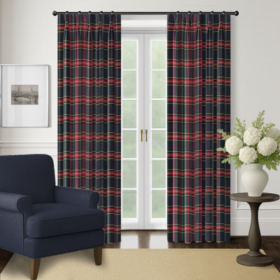 Camden Check Cotton Pinch Pleat Drapery Panel Set of 2 - 20x84