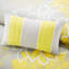 Couette en coton 6 pièces, tons jaune et gris, taille grand lit/queen, avec oreillers à motifs assortis, literie grand lit/queen
