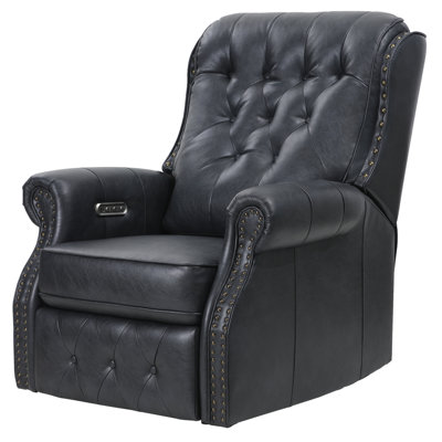  Dual Motor Lay Flat Power Recliner Chair, Mid Century Wingback Recliner with Independent Adjustable Backrest and Extended Footrest, 400lbs Heavy Duty, Breathable Faux Leather, Black