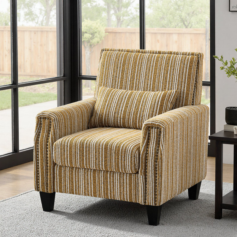 Fauteuil d'appoint rembourré l 32,4 po, Jaune