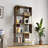 4-Tier Industrial Bookcase, Rustic Wood And Metal Frame, Asymmetrical Shelf Design, Display Storage Shelf