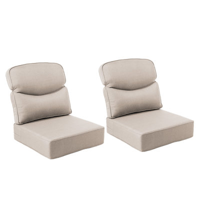Smishape Outdoor Cushion Set Of 2, 6 Inch Deep Seat Patio Furniture Cushions With Removable Cover,Replacement Patio Cushion Set For Chair,Sofa,Loveseat