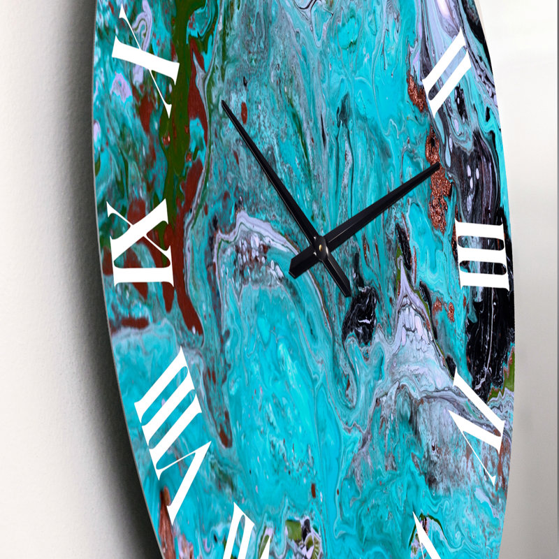 Agate Ripple, motif de texture de marbre I - horloge murale moderne, Petit