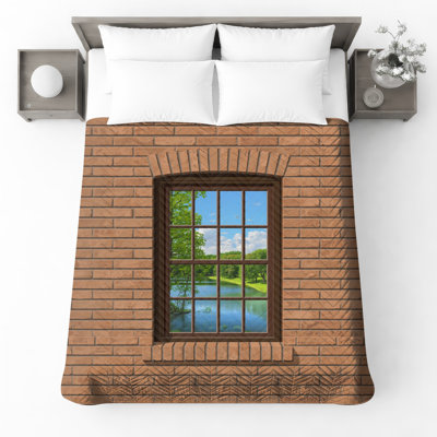 Couvre-lit matelassé pour fenêtre Brick Wall