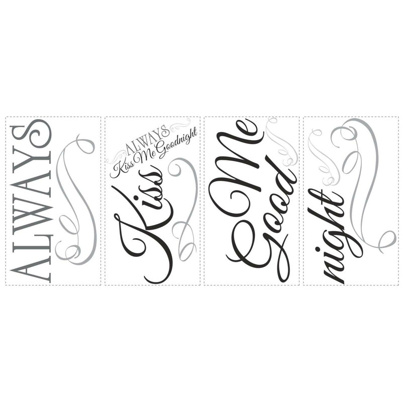 Ensemble de 11 décalcomanie murale always Kiss me Goodnight
