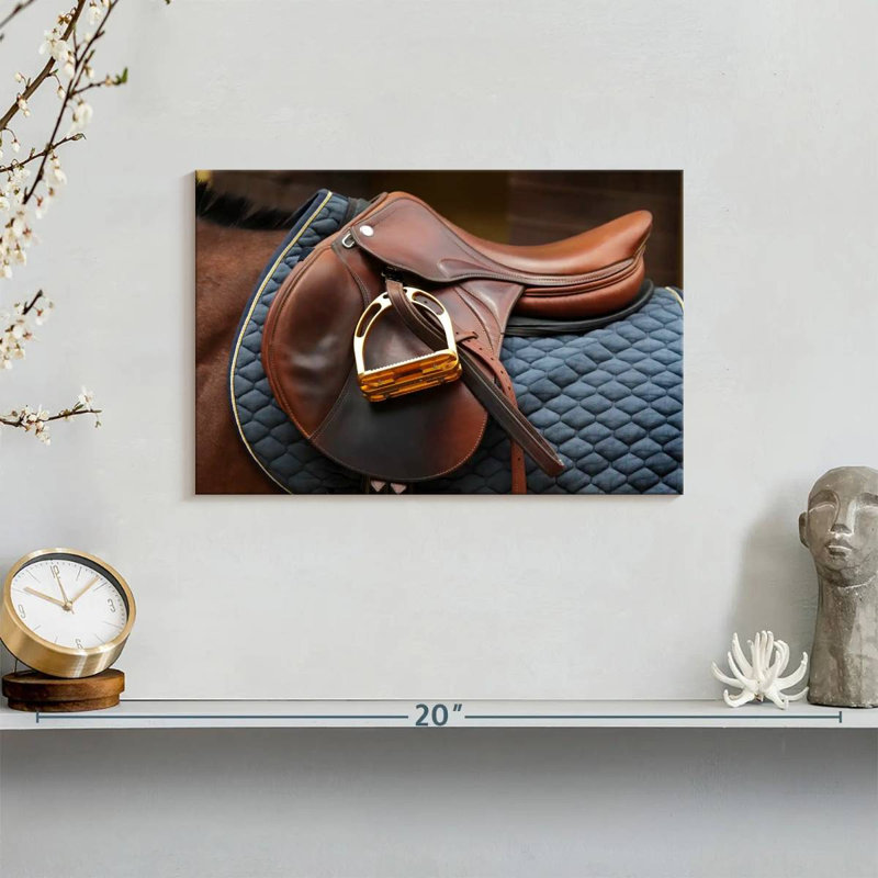 Mehar Brown Leather Saddle, 8" H x 12" W