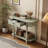 Narrow Console Table with Curved Corner, Retro Entryway Table with Top Drawer and Open Shelf, Sofa Table Console Tables for Entryway, Hallway and Living Room-976094786