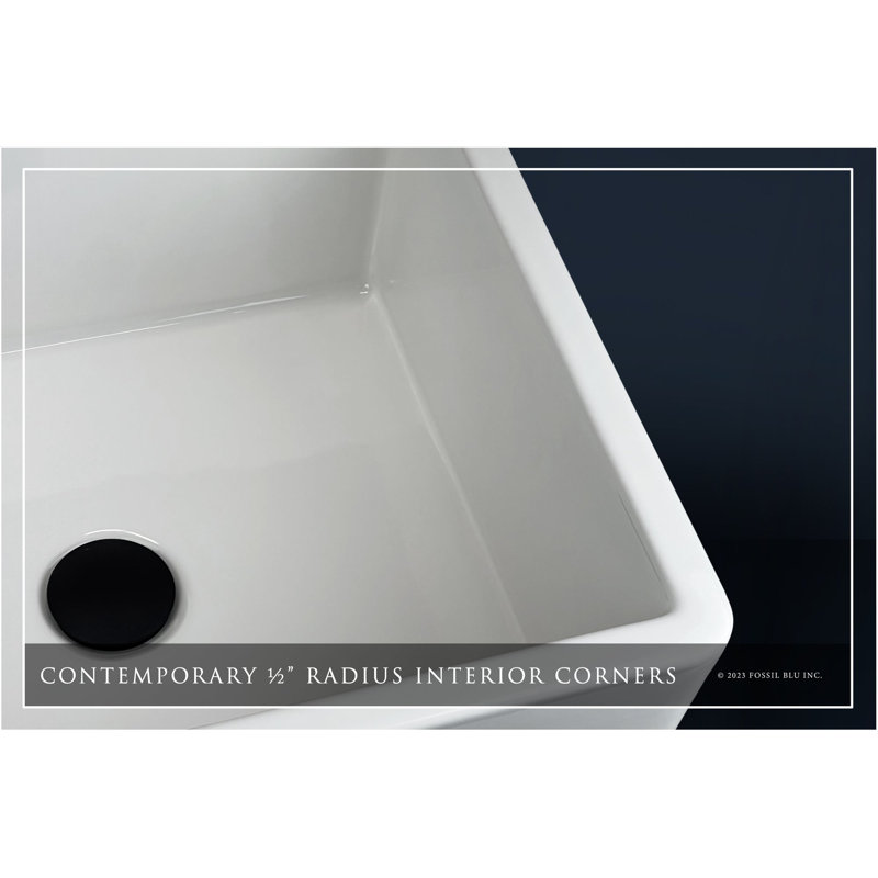 Luxury 19.88" x 17.88" Fireclay Modern Farmhouse Bathroom Sink, Reversible