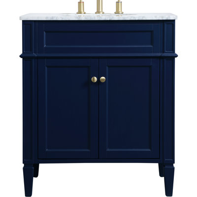 Rivers 30'' Single Bathroom Vanity with Marble Top