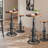 Dining Table Pine Round Solid Wood Top Metal Base Dining Table-86560746