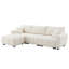 Canapé modulaire de 110 po, en forme de L avec siège très grand, conception à tirette, repose-pieds mobile, mousse haute densité, combinaison libre, structure en métal et en bois robuste, tissu bouclé