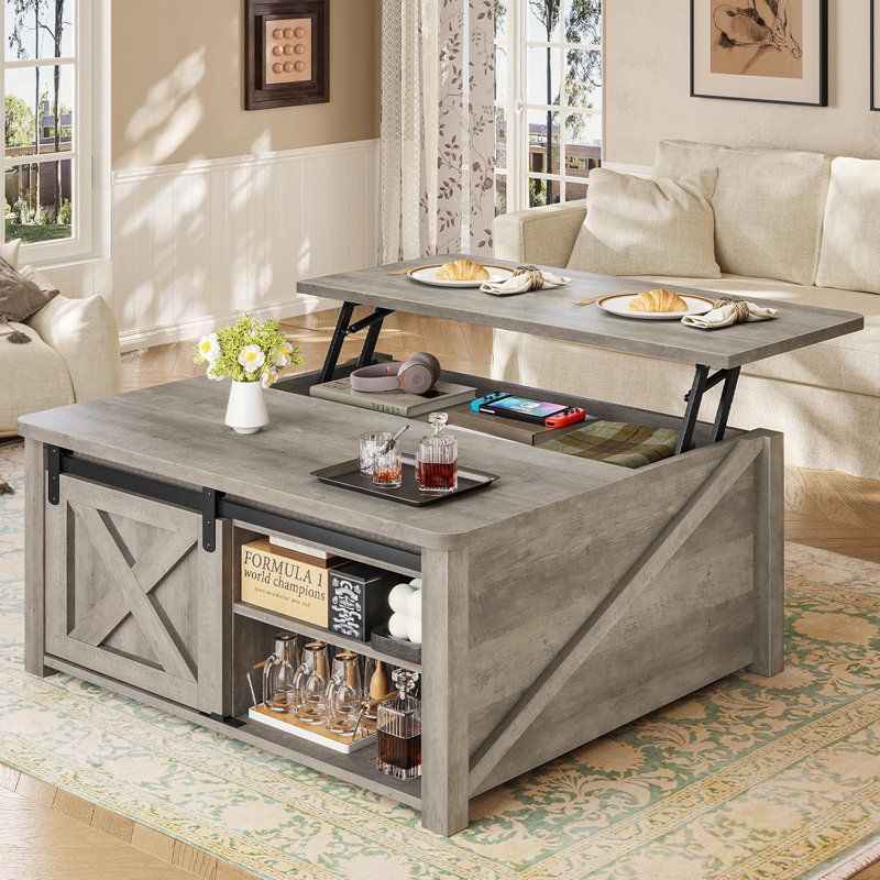 Table basse à plateau relevable Veronike, Gris
