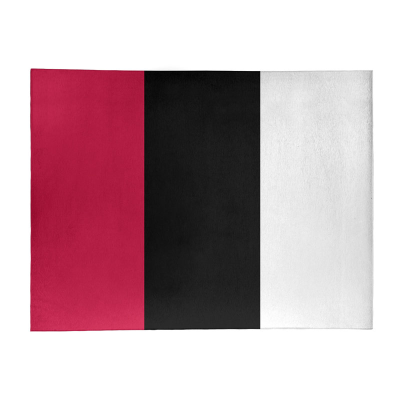 Tapis rouge/noir rayé, Rectangle 9 pi x 12 pi