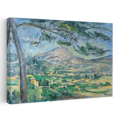 Mont Sainte-Victoire With Large Pine-Tree 1887 Classic Traditional Abstract Mountain Nature Wall Art Print by Paul Cezanne - Wrapped Canvas Print