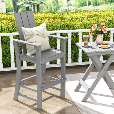Tall Adirondack Chair With Ergonomic Backrest Armrests & Footrest For Backyard