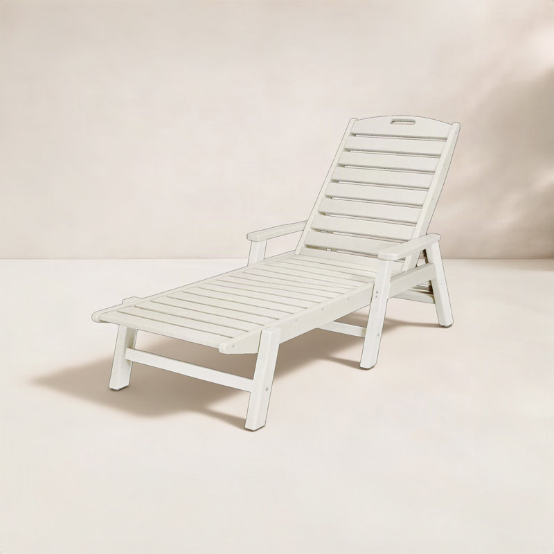 Chaise longue avec accoudoirs POLYWOOD, Sable