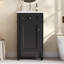 Ensemble de meuble-lavabo autoportant de 18 po avec lavabo en céramique, ensemble de meuble-lavabo simple autoportant avec porte à fermeture douce, tablette réglable, style français, pieds pleins-126232903