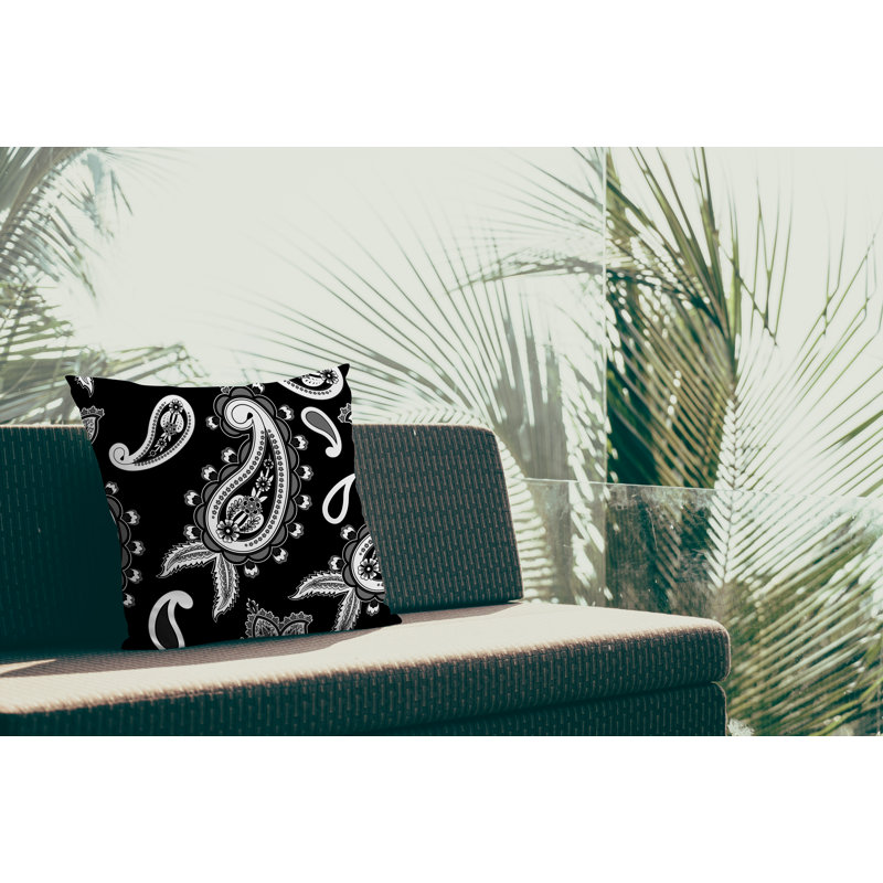 Housse et insert de coussin décoratif en polyester, L 15 po x H 15 po, Noir