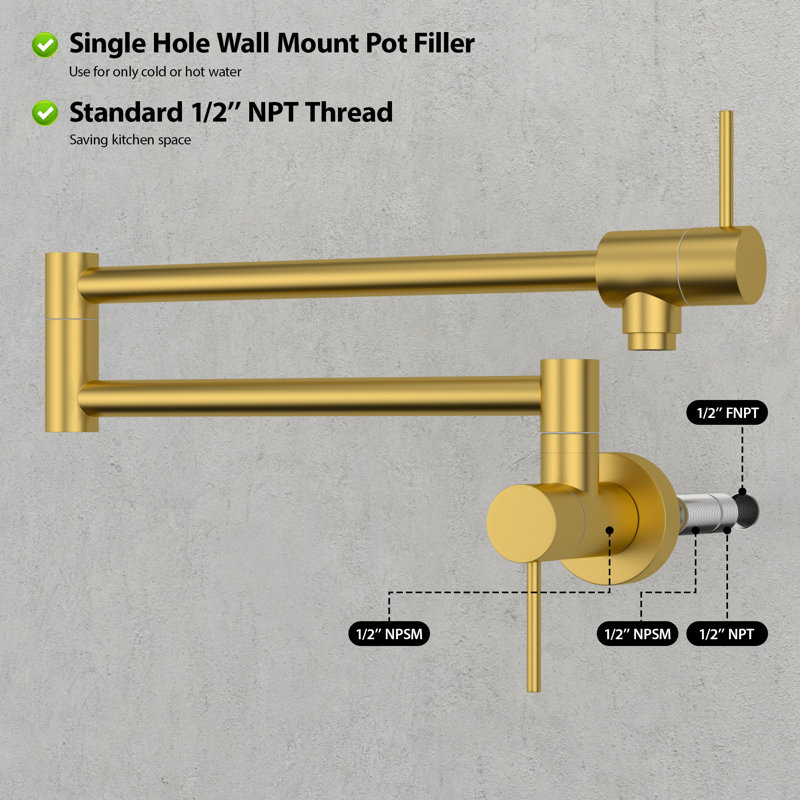 Logmey Kitchen Faucet, Gold