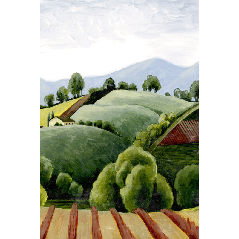 Tuscan Valley Sketch I by Grace Popp - Wrapped Canvas Painting, 76cm H x 51cm W