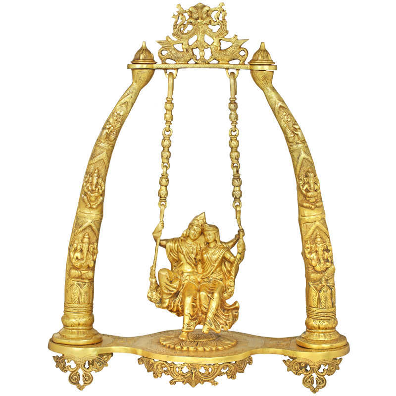 34 "Radha Krishna sur une balançoire
