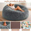 Fauteuil à billes géant de 6 pi, grand fauteuil à billes avec housse en fausse fourrure douce, emballage compressé-1456430503