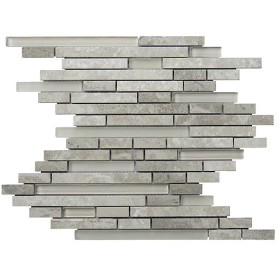 Carreau de mosaïque linéaire gris