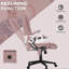 Fauteuil de bureau à 6 points de massage vibrant avec chaleur et dossier haut inclinable en velours avec dossier inclinable, accoudoirs rembourrés et télécommande, rose-1157562560-1157562573
