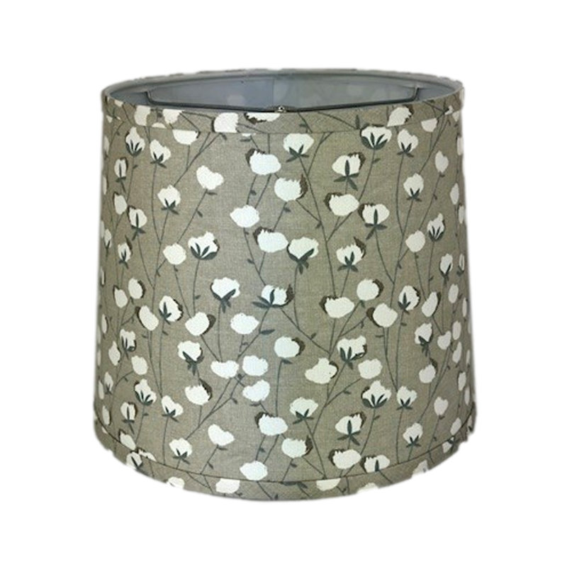 Abat-jour tambour en coton Floral, H 9 po x l 10 po x P 10 po