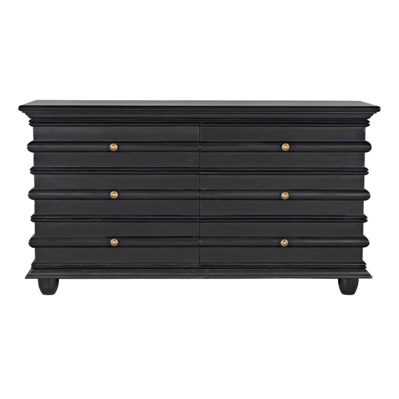Ascona 6 - Drawer Dresser, Hand Rubbed Black