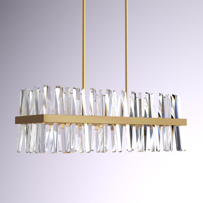 Athol Metal Linear Chandelier with Crystal Accents