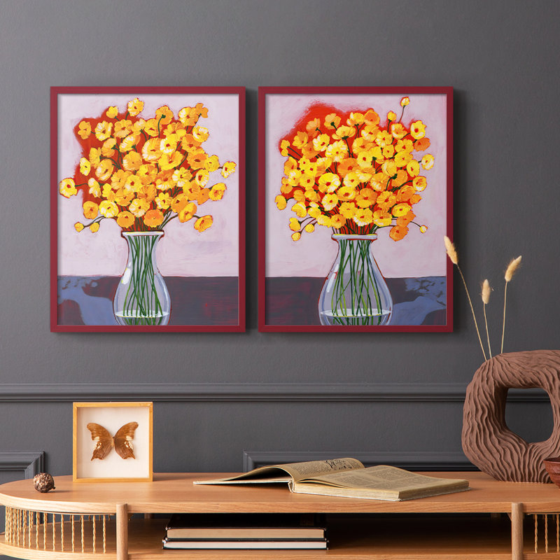 «Daisy Bouquet I», reproduction encadrée de qualité supérieure - prête à être accrochée - aucun clou requis - aucun clou requis