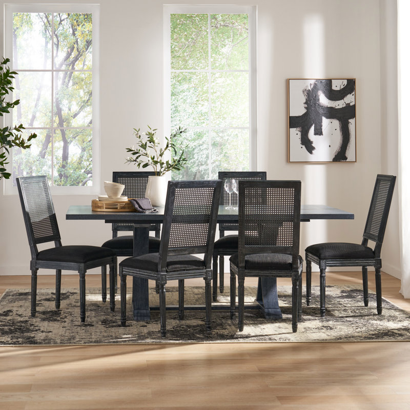 Lamm Extendable Trestle Dining Set, Gray, Black