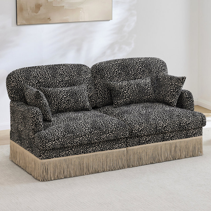 Canapé Comfy Chenille Leopard, Chenille kaki